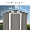 Patio 6ft x4ft Bike Shed Garden Shed; Metal Storage Shed with Adjustable Shelf and Lockable Door; Tool Cabinet with Vents and Foundation for Backyard;