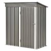 Patio 5ft Wx3ft. L Garden Shed; Metal Lean-to Storage Shed with Lockable Door; Tool Cabinet for Backyard; Lawn; Garden