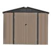 Patio 8ft x6ft Bike Shed Garden Shed; Metal Storage Shed with Adjustable Shelf and Lockable Doors; Tool Cabinet with Vents and Foundation Frame for Ba