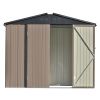 Patio 8ft x6ft Bike Shed Garden Shed; Metal Storage Shed with Lockable Doors; Tool Cabinet with Vents and Foundation Frame for Backyard; Lawn; Garden