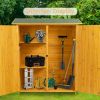 Outdoor Storage Shed with Lockable Door, Wooden Tool Storage Shed with Detachable Shelves and Pitch Roof, Natural/Gray