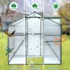 6 x 8 FT Polycarbonate Greenhouse with Roof Vent for Outdoors Gardening Canopy Plants Shed, Silver/Green