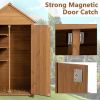 39.56"L x 22.04"W x 68.89"H Outdoor Storage Cabinet Garden Wood Tool Shed Outside Wooden Closet with Shelves and Latch, Gray/Brown