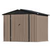 Patio 8ft x6ft Bike Shed Garden Shed; Metal Storage Shed with Adjustable Shelf and Lockable Doors; Tool Cabinet with Vents and Foundation Frame for Ba