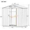 Patio 6ft x4ft Bike Shed Garden Shed; Metal Storage Shed with Adjustable Shelf and Lockable Door; Tool Cabinet with Vents and Foundation for Backyard;