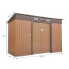 4.2' x 9.1' Outdoor Backyard Garden Metal Storage Shed for Utility Tool Storage