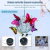 1pc LED Solar Butterfly Ball Wind Chime Light Hanging Lantern Garden Yard Decor Solar Lights Outdoor Butterfly Lights Garden Decorative Solar Lights W