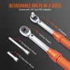 Mechanical Dual Range Scales Torque Wrench Kit with Adapters Extension Rod