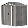 Patio 6ft x4ft Bike Shed Garden Shed; Metal Storage Shed with Adjustable Shelf and Lockable Door; Tool Cabinet with Vents and Foundation for Backyard;